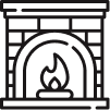 Black and white fireplaces icon