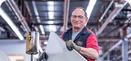Haley Comfort Systems employee in a workshop
